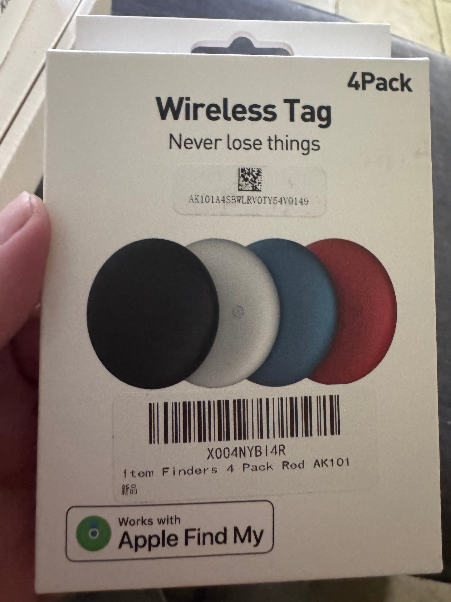 4 pack wireless tag works with Find My Phone